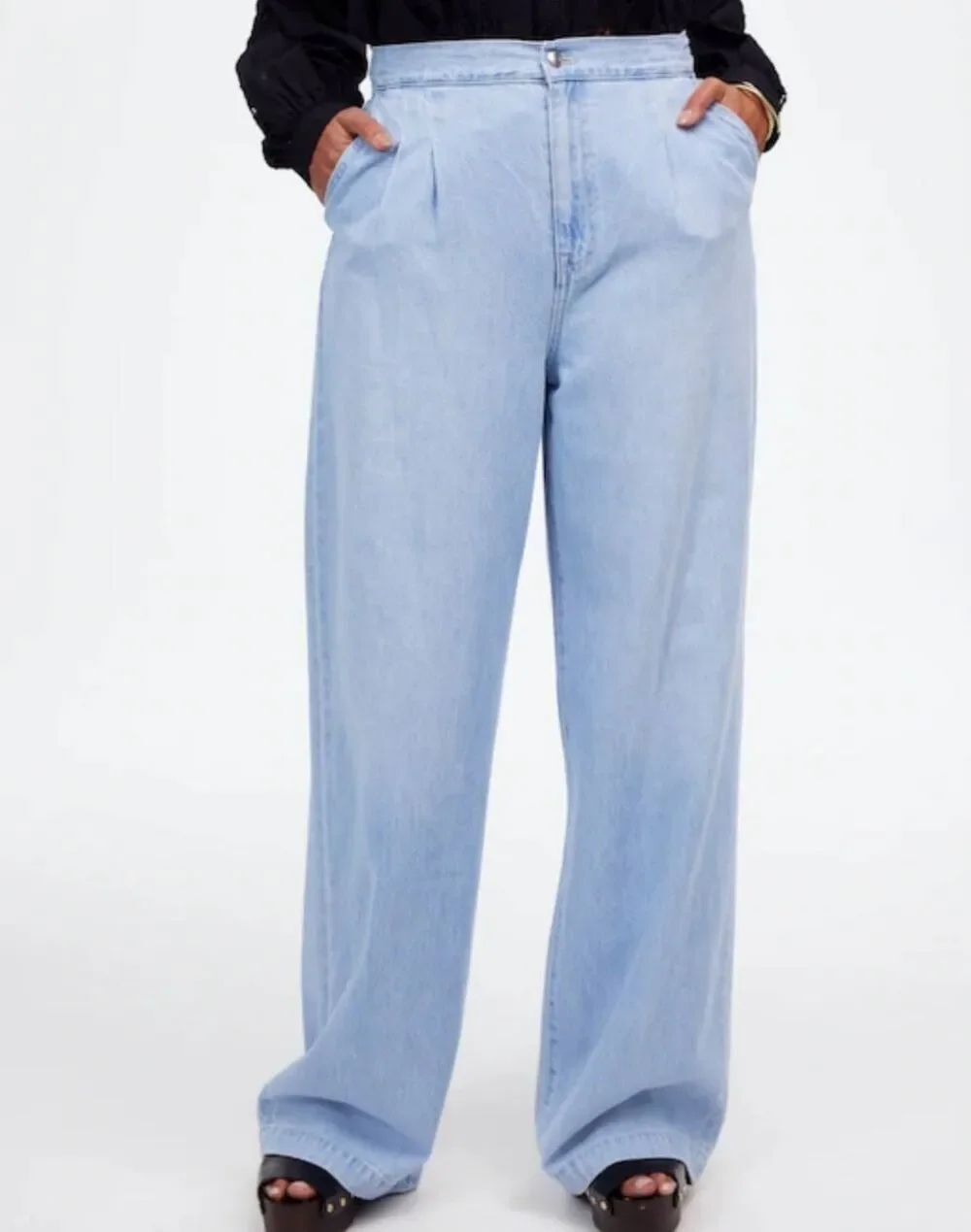 NWT Madewell Jeans Women's 33 Curvy Harlow Wide Leg Trouser Airy Denim Soft